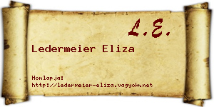 Ledermeier Eliza névjegykártya